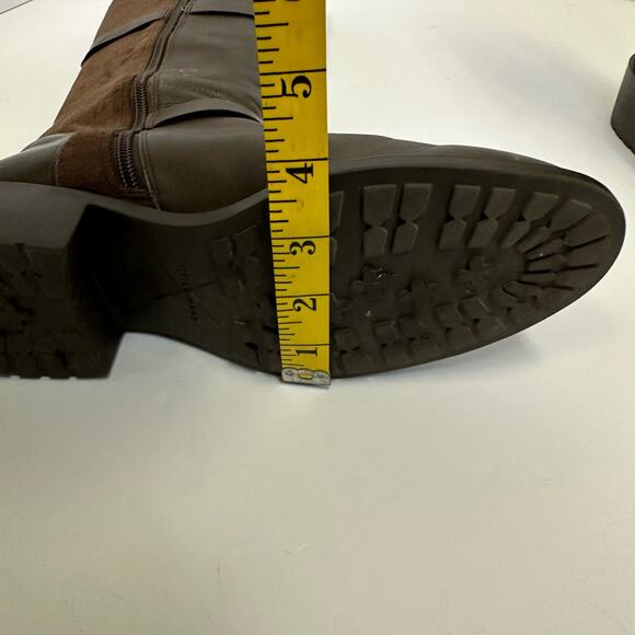 Cole Haan Brown Leather & Suede Knee-High Boots - Size 7 - Picture 9 of 10